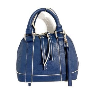 Charming Charlie’s Two Toned Bowler Crossbody Bag Top Handles Zip Closure Blue🟦